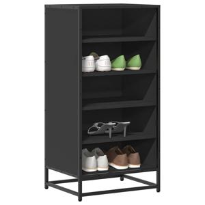 VidaXL Schoenenrek 48x38x97,5 cm bewerkt hout zwart
