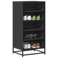 VidaXL Schoenenrek 48x38x97,5 cm bewerkt hout zwart