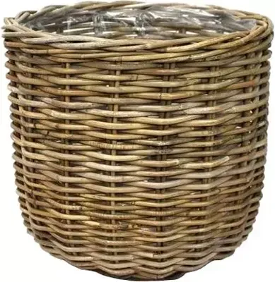 Rotan plantenmand grijs 43x43x40cm