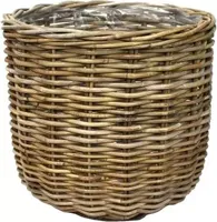 Rotan plantenmand grijs 43x43x40cm