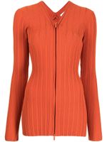 Proenza Schouler White Label cardigan zippé en maille nervurée - Orange