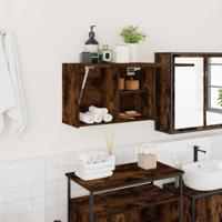 Badkamerwandkast 60x25x40 cm bewerkt hout gerookt eikenkleurig
