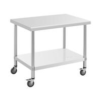 RVS tafel met wielen - PREMIUM - 70 x 100 cm - 155 kg - Royal Catering