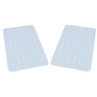 Set van 2x stuks lichtblauwe anti-slip badmat 36 x 57 cm rechthoekig