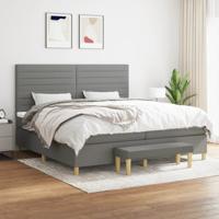 Boxspring met matras stof donkergrijs 200x200 cm