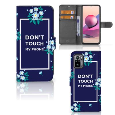 Xiaomi Redmi Note 10S | 10 4G | Poco M5s Portemonnee Hoesje Flowers Blue DTMP | Portemonnee hoesje Xiaomi Redmi Note 10S | 10 4G | Poco M5s Portemonnee Hoesje Flowers Blue DTMP | Portemonnee hoesje