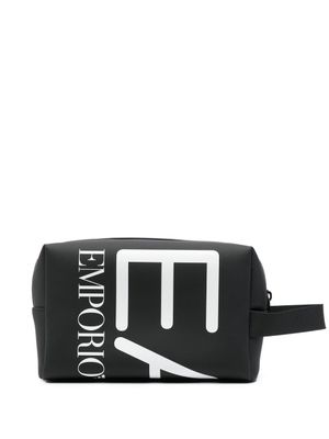 Ea7 Emporio Armani trousse de toilette à logo imprimé - Noir