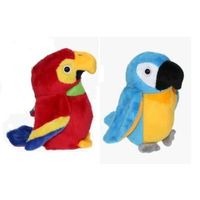 Set van 2 pluche ara papegaai knuffels 15 cm - thumbnail