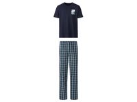 Heren pyjama (S (44/46), Donkerblauw) - thumbnail