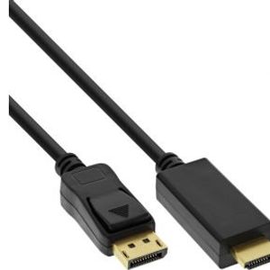 InLine 17185I video kabel adapter 5 m DisplayPort HDMI Type A (Standaard) Zwart