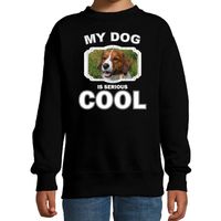 Kooiker honden trui / sweater my dog is serious cool zwart voor kinderen - thumbnail