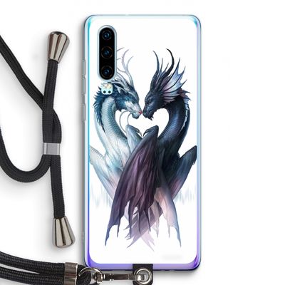 Yin Yang Dragons: Huawei P30 Transparant Hoesje met koord