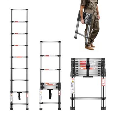 VEVOR Telescopische Ladder RVS Uitschuifladder Trapladder Opvouwbare Ladder 254cm Ladder
