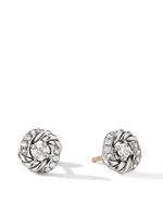 David Yurman puces d'oreilles Petite Infinity en argent sterling pavées de diamants (7,8 mm)