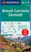 Wandelkaart 87 Breuil-Cervinia - Zermatt | Kompass - thumbnail