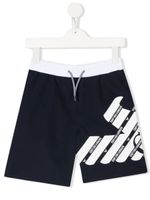 Emporio Armani Kids short de bain EA Crew à logo imprimé - Bleu - thumbnail