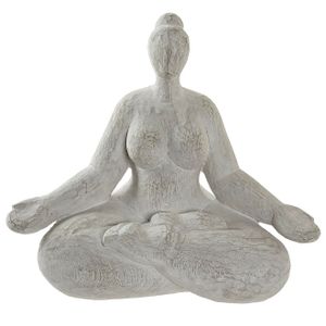 Woonkamer decoratie beeldje - zittend - yoga dame - 27 x 15 x 24 cm