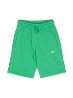 Off-White Kids short de sport en coton à logo imprimé - Vert