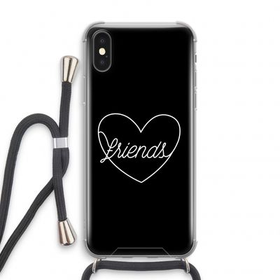 Friends heart black: iPhone XS Transparant Hoesje met koord