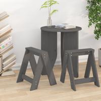 Krukken 2 st 40x40x45 cm massief grenenhout grijs - thumbnail