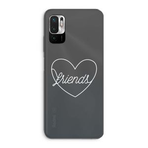 Friends heart pastel: Xiaomi Redmi Note 10 5G Transparant Hoesje
