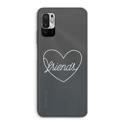 Friends heart pastel: Xiaomi Redmi Note 10 5G Transparant Hoesje