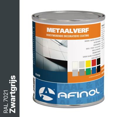 Afinol Metaalverf Zwartgrijs (RAL 7021) 750 ml