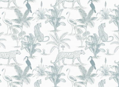 Dieren behang sober tropische dieren