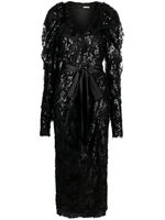 ROTATE BIRGER CHRISTENSEN robe-portefeuille mi-longue à sequins brodés - Noir