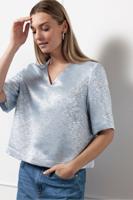 Studio Anneloes Princilla Top 12675 T-shirt Korte Mouw 6001 Mid Blue/silver