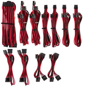 Corsair Premium Individually Sleeved DC Cable Pro Kit, Type 4 (Generation 4), RED/BLACK