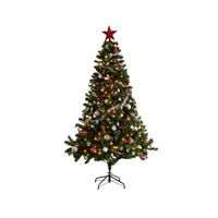 Everlands Imperial pine Kerstboom 180cm met deco groen - thumbnail