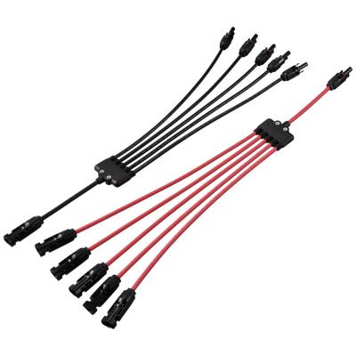 Telkens 1 x Y-verdeler PV-stekker stekker naar 5 x bus + bus naar 5 x stekker TC-12195668 Zwart, Rood TRU COMPONENTS Inhoud: 2 stuk(s)