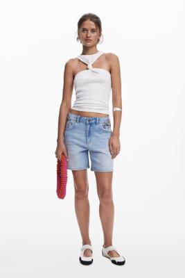 Geborduurde korte jeans - BLUE - 42