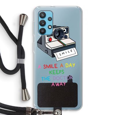 Smile: Samsung Galaxy A32 4G Transparant Hoesje met koord