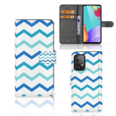 Samsung Galaxy A52 | Telefoon Hoesje | Zigzag Blauw