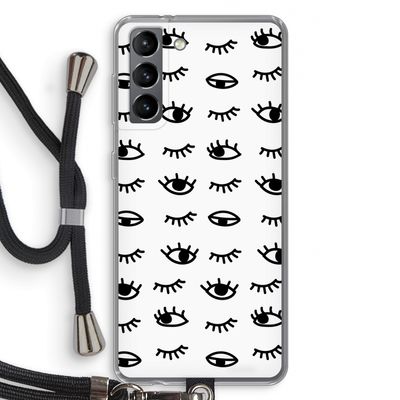 Eye pattern #2: Samsung Galaxy S21 Transparant Hoesje met koord