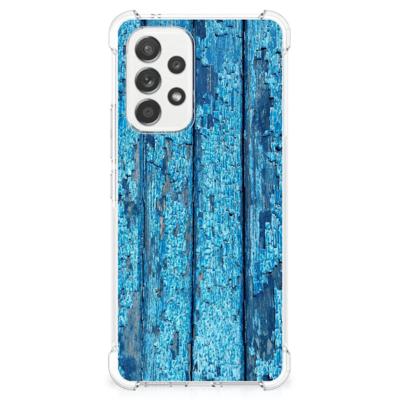 Samsung Galaxy A53 5G Stevig Telefoonhoesje Wood Blue Samsung Galaxy A53 5G Stevig Telefoonhoesje Wood Blue