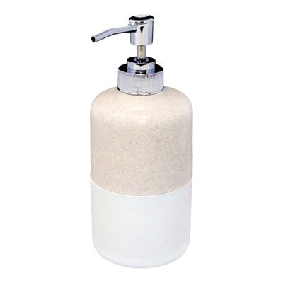 Zeeppompje/zeepdispenser - wit - marmer look - kunststof - 300 ml
