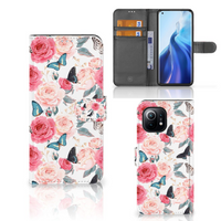 Xiaomi Mi 11 Hoesje Butterfly Roses - thumbnail