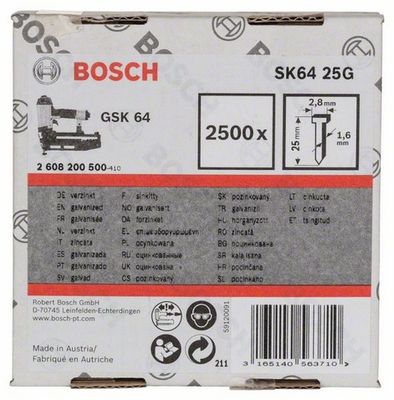 Bosch Accessoires Nagel met verzonken kop SK64 25mm | 1.6mm - 2608200500