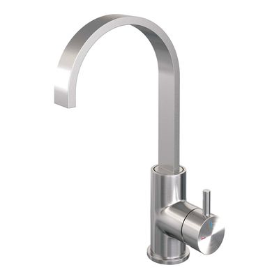 Brauer Brushed - Edition Wastafelmengkraan opbouw - hoog - draaibaar - platte uitloop - model b - PVD - geborsteld RVS 5-NG-003-S2