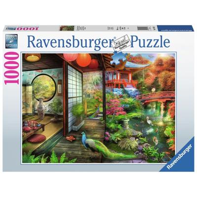 Puzzel Ravensburger Theehuis Japanse tuin 1000 stukjes Puzzel Ravensburger Theehuis Japanse tuin 1000 stukjes
