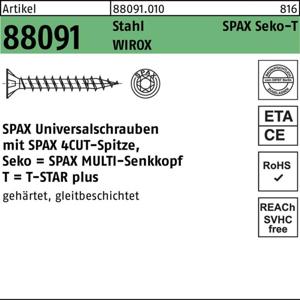 SPAX SPAX Seko-T 880910100040016 Verzonken schroeven 4 mm 16 mm T-STAR plus Staal WIROX 1000 stuk(s)