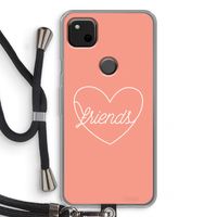 Friends heart: Pixel 4a Transparant Hoesje met koord