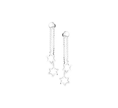 TFT Oorhangers Ster Zilver Gerhodineerd Gediamanteerd