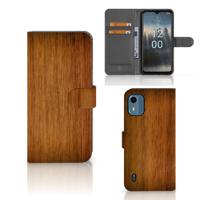 Nokia C12 | Book Style Case | Donker Hout
