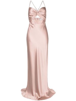 Michelle Mason robe longue à détail torsadé - Rose