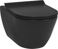 Ben Segno hangtoilet met Free flush en Xtra glaze+ incl. slimseat toiletbril mat zwart - thumbnail