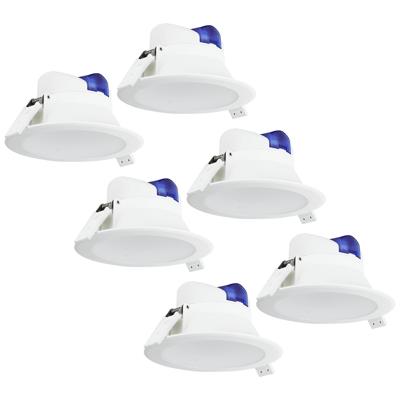 Set van 6 Convexo LED Inbouwspots - Rond - Zeer plat - Ø9,5 cm - 7 Watt 580 Lumen - 6000K daglicht wit - Vervangt 50 Watt - Flikkervrij - IP44
